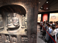 Primary school students are visiting Fengfeng Museum in Handan, China, on May 16, 2024. May 18 is International Museum Day. (