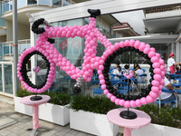 A pink bicycle made with pink and black balloons prior to the 107th Giro d'Italia 2024, Stage 12, a 193km stage from Martinsicuro to Fano is...