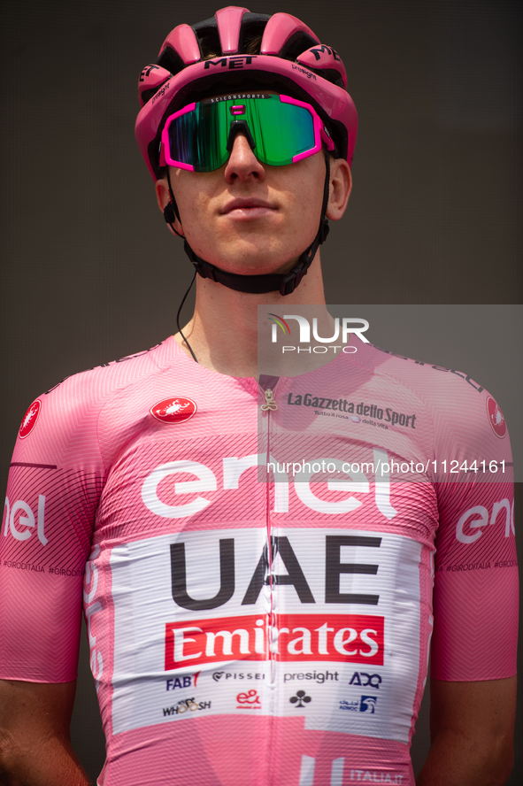 Tadej Pogacar of Slovenia and UAE Team Emirates - Pink Leader Jersey prior to the 107th Giro d'Italia 2024, Stage 12, a 193km stage from Mar...