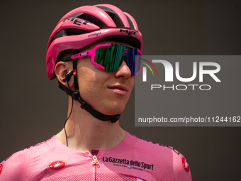 Tadej Pogacar of Slovenia and UAE Team Emirates - Pink Leader Jersey prior to the 107th Giro d'Italia 2024, Stage 12, a 193km stage from Mar...