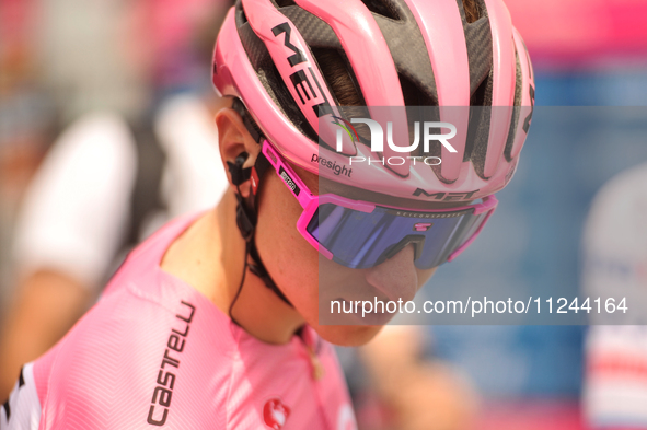 Tadej Pogacar of Slovenia and UAE Team Emirates - Pink Leader Jersey prior to the 107th Giro d'Italia 2024, Stage 12, a 193km stage from Mar...