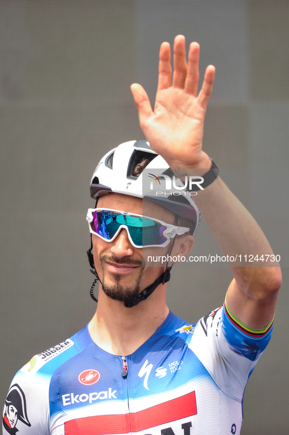 Julian Alaphilippe of France and Team Soudal Quick-Step prior to the 107th Giro d'Italia 2024, Stage 12, a 193km stage from Martinsicuro to...