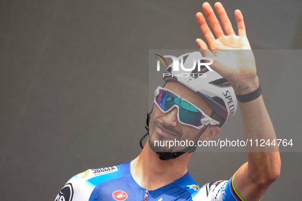 Julian Alaphilippe of France and Team Soudal Quick-Step prior to the 107th Giro d'Italia 2024, Stage 12, a 193km stage from Martinsicuro to...