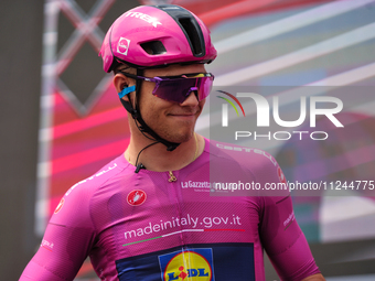 Jonathan Milan of Italy and Team Lidl - Trek - Purple Points Jersey prior to the 107th Giro d'Italia 2024, Stage 12, a 193km stage from Mart...