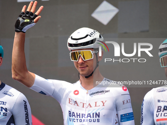 Antonio Tiberi of Italy and Team Bahrain - Victorious prior to the 107th Giro d'Italia 2024, Stage 12, a 193km stage from Martinsicuro to Fa...