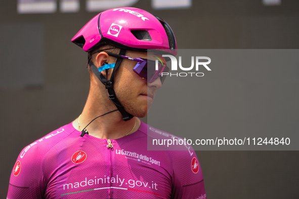 Jonathan Milan of Italy and Team Lidl - Trek - Purple Points Jersey prior to the 107th Giro d'Italia 2024, Stage 12, a 193km stage from Mart...