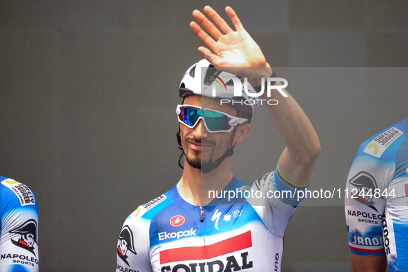 Julian Alaphilippe of France and Team Soudal Quick-Step prior to the 107th Giro d'Italia 2024, Stage 12, a 193km stage from Martinsicuro to...