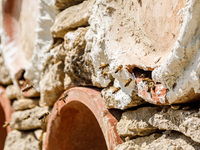 Bees are coming in and out of a tziverti, a traditional domestic beehive, in Nicosia, Cyprus, on April 12, 2024. Bees are being considered a...