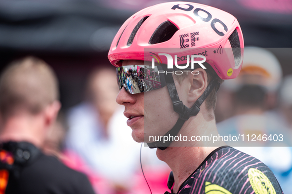 Stefan de Bod of South Africa and Team EF Education - EasyPost prior to the 107th Giro d'Italia 2024, Stage 12, a 193km stage from Martinsic...