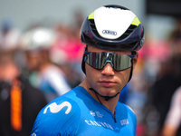 Lorenzo Milesi of Italy and Movistar Team prior to the 107th Giro d'Italia 2024, Stage 12, a 193km stage from Martinsicuro to Fano is seen i...