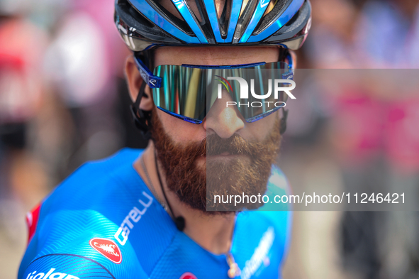 Simon Geschke of Germany and Team Cofidis - Blue Mountain Jersey prior to the 107th Giro d'Italia 2024, Stage 12, a 193km stage from Martins...