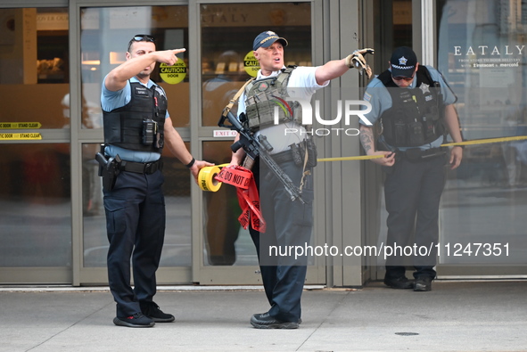 A large police presence is gathering after an assault at Eataly Italian Restaurant in Chicago, Illinois, United States, on May 17, 2024. On...