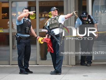 A large police presence is gathering after an assault at Eataly Italian Restaurant in Chicago, Illinois, United States, on May 17, 2024. On...