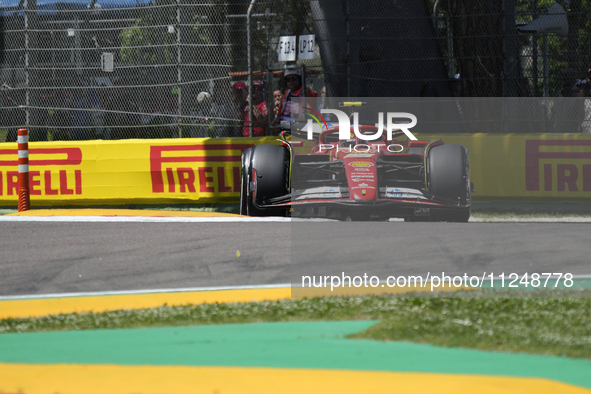 Carlos Sainz of Spain and Ferrari SF-24 are driving on track during the Free Practice of the Formula 1 Gran Premio del Made in Italy e dell'...