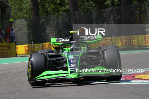 Zhou Guanyu of China and Kick Sauber C44 Ferrari are driving on track during the Free Practice of the Formula 1 Gran Premio del Made in Ital...