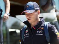 Max Verstappen of the Netherlands and Red Bull Racing is arriving at the circuit prior to the Free Practice of the Formula 1 Gran Premio del...