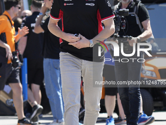 Nico Hulkenberg of Germany and Haas F1 VF-24 Ferrari are arriving at the circuit prior to the Free Practice of the Formula 1 Gran Premio del...