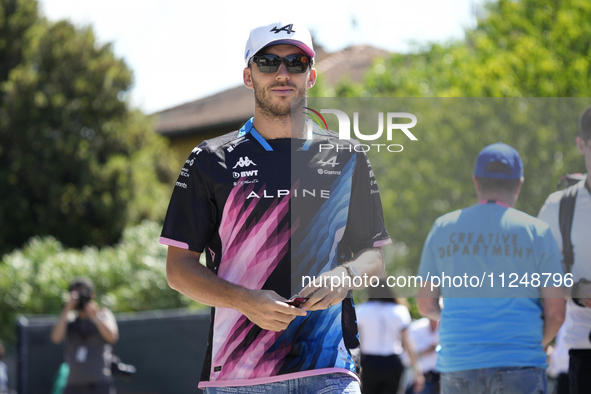 Pierre Gasly of France and Alpine F1 A524 Renault is arriving at the circuit prior to the Free Practice of the Formula 1 Gran Premio del Mad...