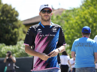 Pierre Gasly of France and Alpine F1 A524 Renault is arriving at the circuit prior to the Free Practice of the Formula 1 Gran Premio del Mad...