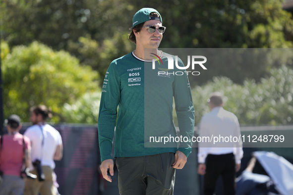 Lance Stroll of Canada and AMR24 Mercedes are arriving at the circuit prior to the Free Practice of the Formula 1 Gran Premio del Made in It...