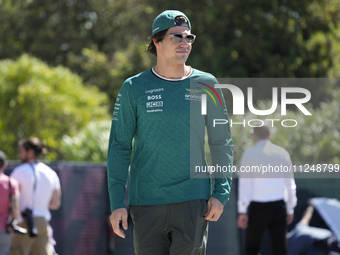 Lance Stroll of Canada and AMR24 Mercedes are arriving at the circuit prior to the Free Practice of the Formula 1 Gran Premio del Made in It...