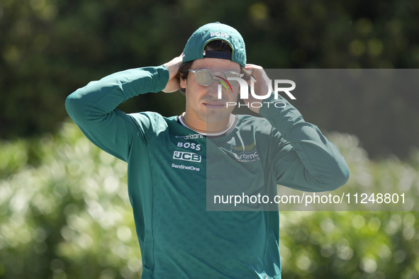 Lance Stroll of Canada and AMR24 Mercedes are arriving at the circuit prior to the Free Practice of the Formula 1 Gran Premio del Made in It...