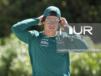 Lance Stroll of Canada and AMR24 Mercedes are arriving at the circuit prior to the Free Practice of the Formula 1 Gran Premio del Made in It...