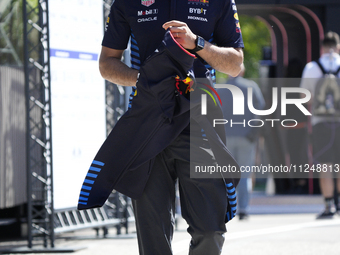 Sergio Perez of Mexico and Oracle Red Bull Racing RB20 are arriving at the circuit prior to the Free Practice of the Formula 1 Gran Premio d...