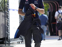 Sergio Perez of Mexico and Oracle Red Bull Racing RB20 are arriving at the circuit prior to the Free Practice of the Formula 1 Gran Premio d...