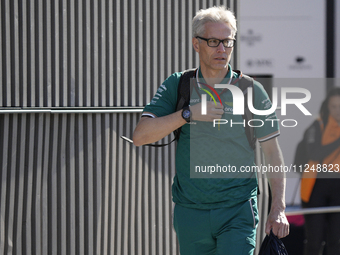 Aston Martin team principal Mike Krack is arriving at the circuit prior to the Free Practice of the Formula 1 Gran Premio del Made in Italy...