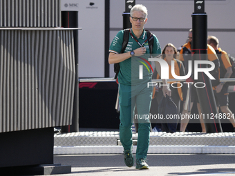 Aston Martin team principal Mike Krack is arriving at the circuit prior to the Free Practice of the Formula 1 Gran Premio del Made in Italy...