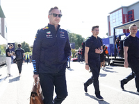 Red Bull Racing's British team principal and CEO Christian Horner is arriving at the circuit prior to the Free Practice of the Formula 1 Gra...