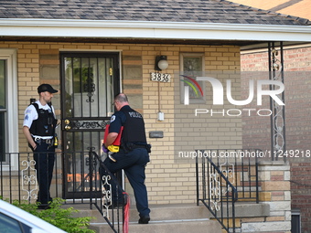 Police officers are at the residence where the homicide is occurring. A 54-year-old male victim is being shot in the chest and killed while...