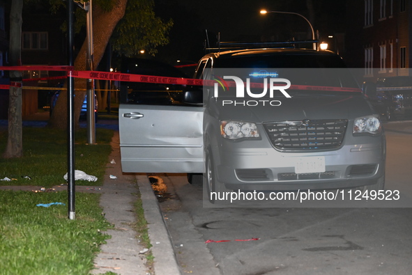 The victim's vehicle and belongings are being found at the crime scene. A male victim is being shot in Chicago, Illinois, United States, on...