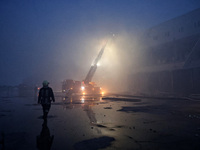 A rescuer is working at a civil enterprise damaged by a Russian missile attack in Odesa, Ukraine, on May 17, 2024. NO USE RUSSIA. NO USE BEL...