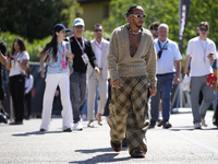 Lewis Hamilton of England and Mercedes AMG Petronas F1 Team W15 is walking on the paddock prior to the Qualify of the Formula 1 Gran Premio...
