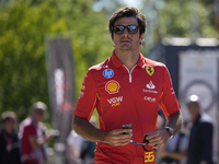 Carlos Sainz of Spain and Ferrari SF-24 are walking in the paddock prior to the Qualify of the Formula 1 Gran Premio of the Made in Italy an...