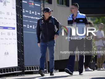 Max Verstappen of the Netherlands and Red Bull Racing is walking on the paddock prior to the Qualify of the Formula 1 Gran Premio of the Mad...