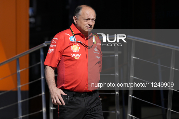 Scuderia Ferrari team principal Fred Vasseur is walking on the paddock prior to the Qualify of the Formula 1 Gran Premio of the Made in Ital...