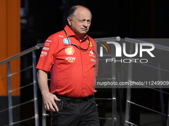 Scuderia Ferrari team principal Fred Vasseur is walking on the paddock prior to the Qualify of the Formula 1 Gran Premio of the Made in Ital...