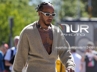 Lewis Hamilton of England and Mercedes AMG Petronas F1 Team W15 is walking on the paddock prior to the Qualify of the Formula 1 Gran Premio...