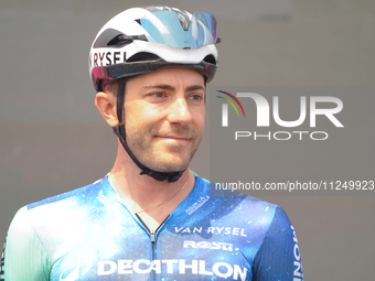 Larry Warbasse of United States and Decathlon AG2R La Mondiale Team prior to the 107th Giro d'Italia 2024, Stage 12, a 193km stage from Mart...