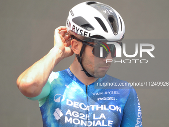 Andrea Vendrame of Italy and Decathlon AG2R La Mondiale Team prior to the 107th Giro d'Italia 2024, Stage 12, a 193km stage from Martinsicur...