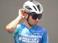 Andrea Vendrame of Italy and Decathlon AG2R La Mondiale Team prior to the 107th Giro d'Italia 2024, Stage 12, a 193km stage from Martinsicur...