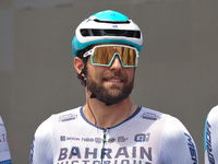 Andrea Pasqualon of Italy and Team Bahrain - Victorious prior to the 107th Giro d'Italia 2024, Stage 12, a 193km stage from Martinsicuro to...