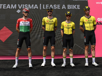 Edoardo Affini of Italy, Tim van Dijke of Netherlands, Jan Tratnik of Slovenia, Attila Valter of Hungary and Team Visma | Lease a Bike prior...