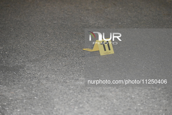 Police are responding to a crime scene where a 42-year-old male victim is shot in Chicago, Illinois, United States, on May 18, 2024. At appr...