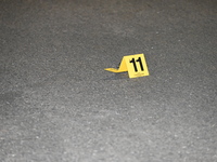 Police are responding to a crime scene where a 42-year-old male victim is shot in Chicago, Illinois, United States, on May 18, 2024. At appr...