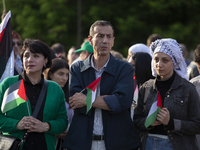 Palestinians are marking 76 years of dispossession of Nakba Day in Sofia, Bulgaria, on May 18, 2024. (