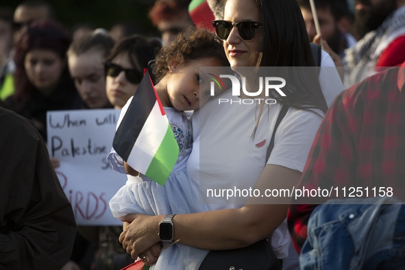 Palestinians are marking 76 years of dispossession of Nakba Day in Sofia, Bulgaria, on May 18, 2024. 